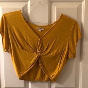 Yellow Wrap Crop Top
